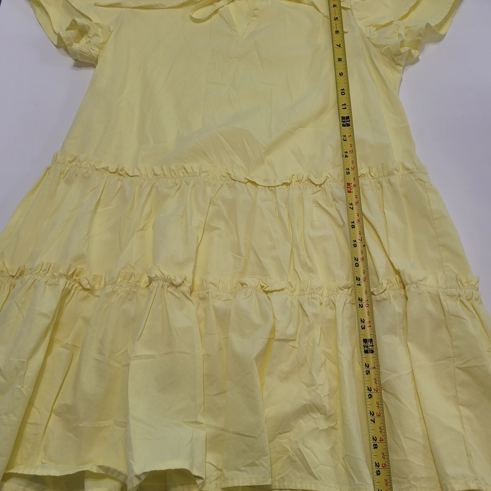 Fantastic Fawn Light Yellow Ruffle Mini Dress Size S - Picture 9 of 10
